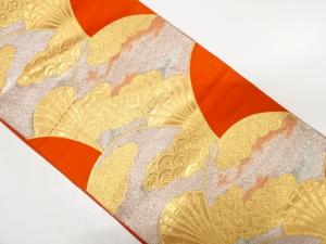 アンティーク　青海波に花亀甲模様織り出し袋帯（材料）